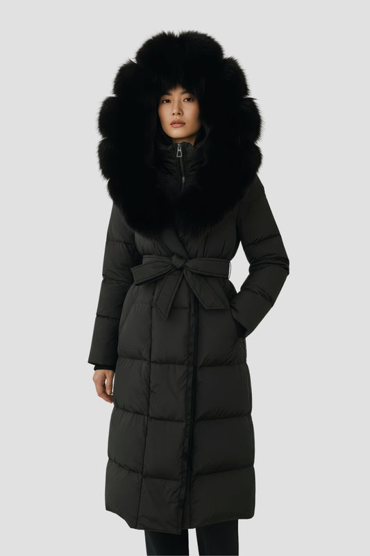 Parka fourrure femme longue noire Héritage fourrure