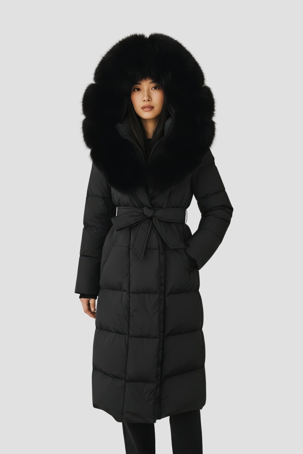 Parka fourrure femme longue noire Héritage fourrure