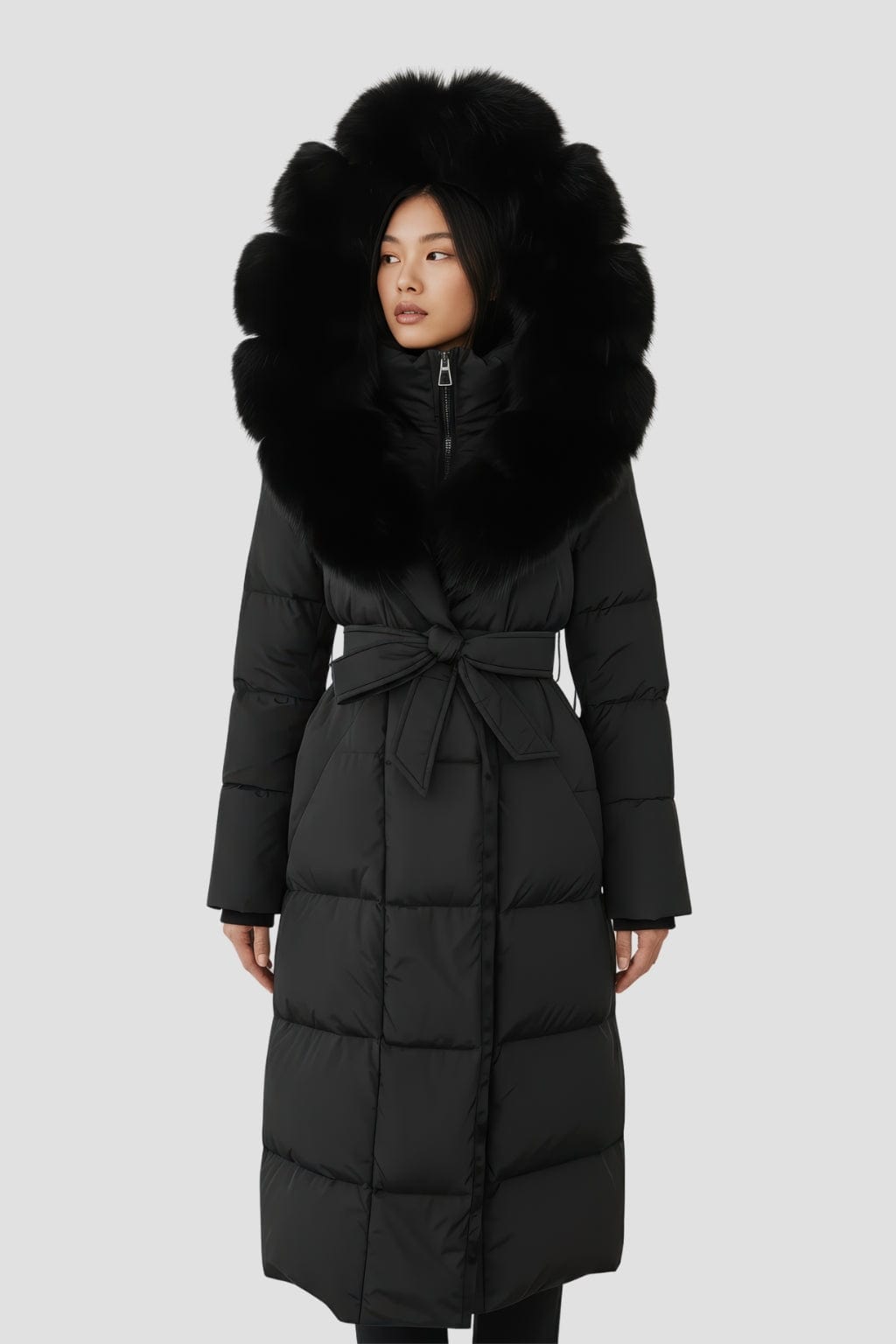 Parka fourrure femme longue noire Héritage fourrure