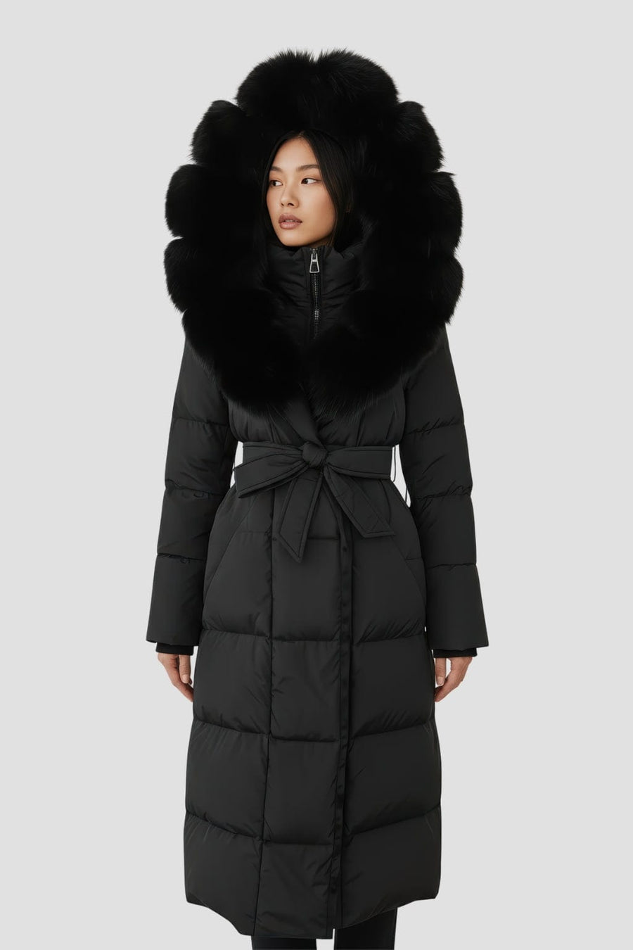 Parka fourrure femme longue noire Héritage fourrure