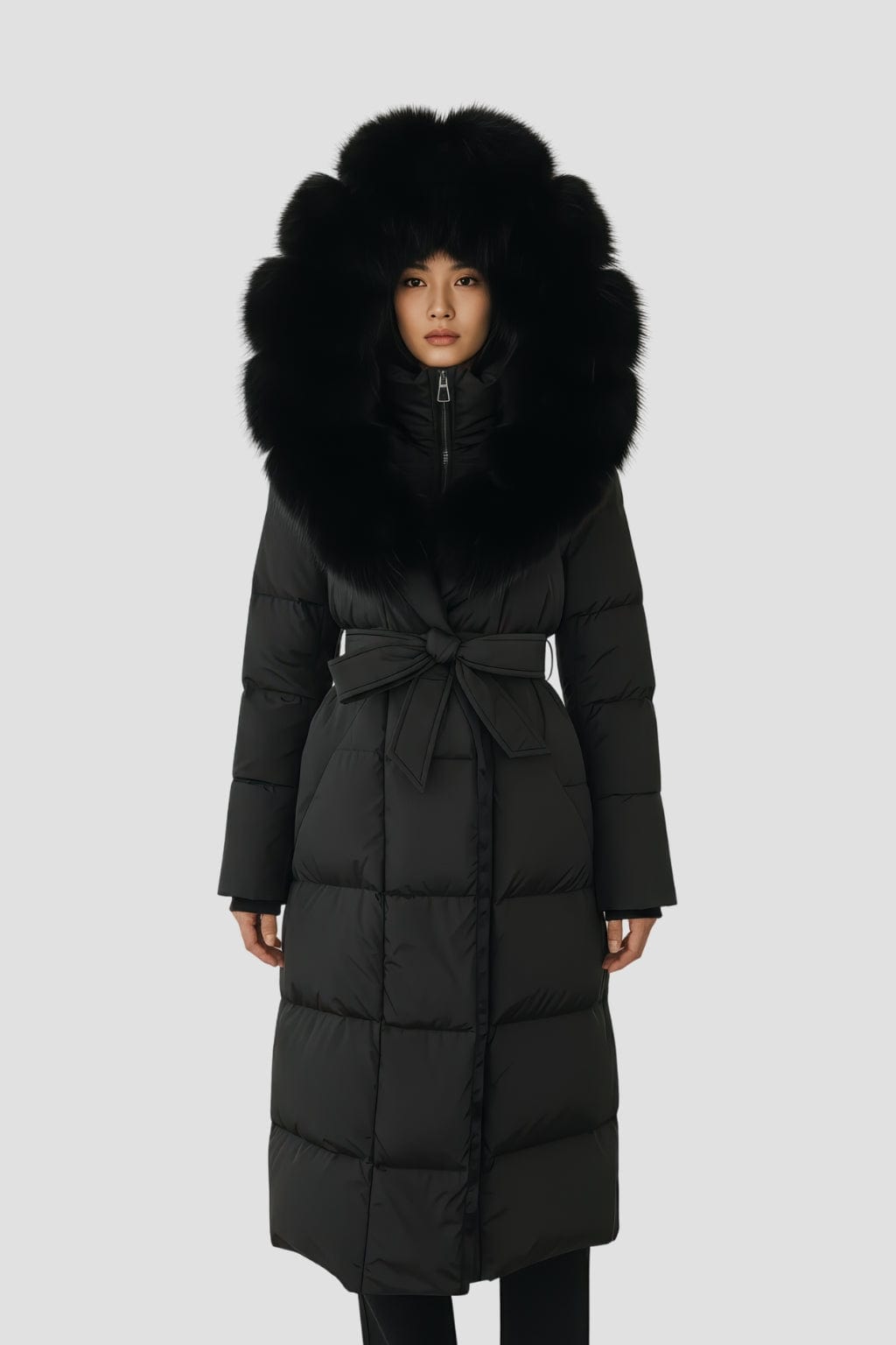 Parka fourrure femme longue noire Héritage fourrure