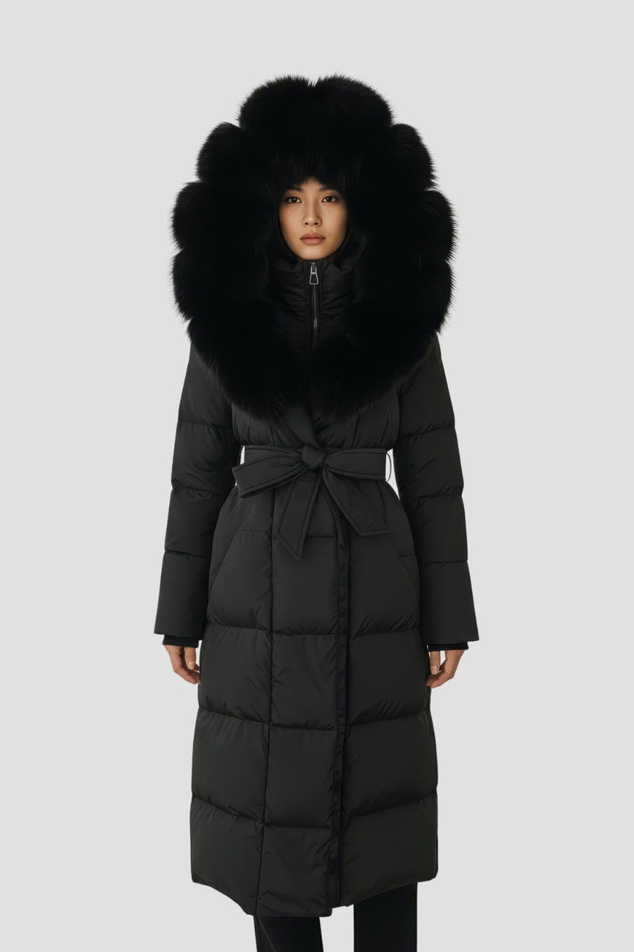 Parka fourrure femme longue noire Héritage fourrure