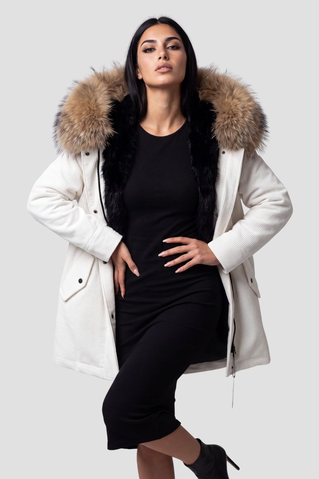 Parka fourrure femme lumineuse Héritage fourrure