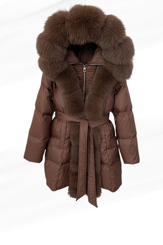 Parka fourrure femme marron Héritage fourrure