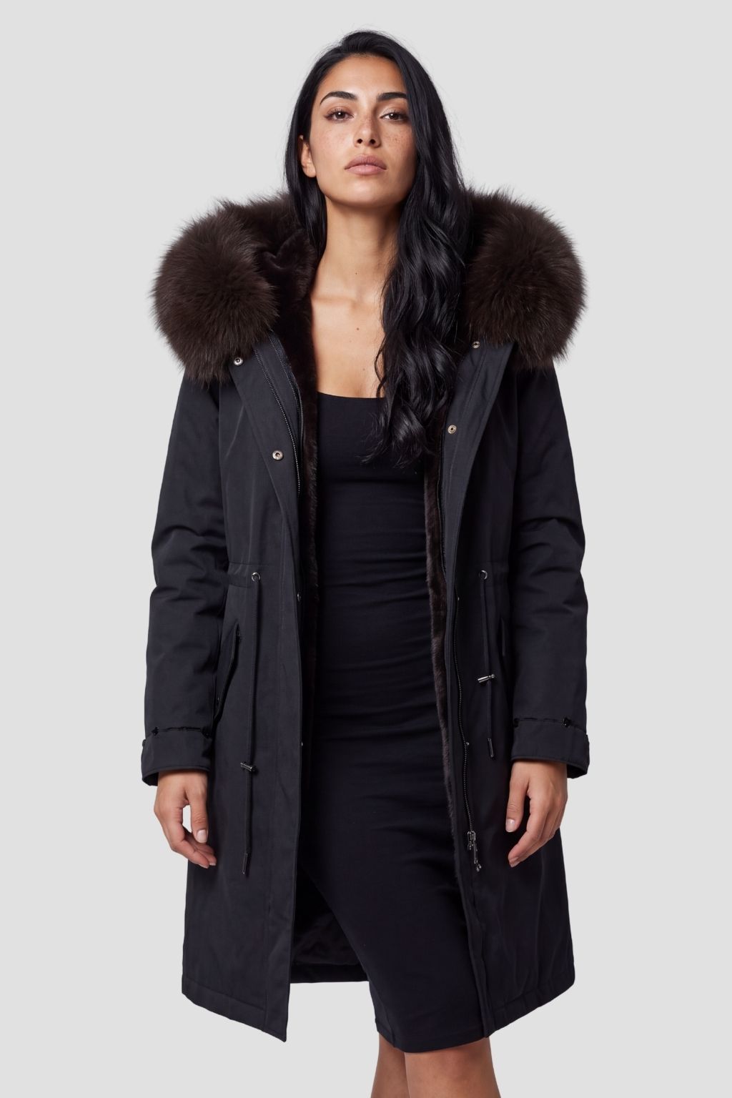Parka fourrure femme marron Héritage fourrure