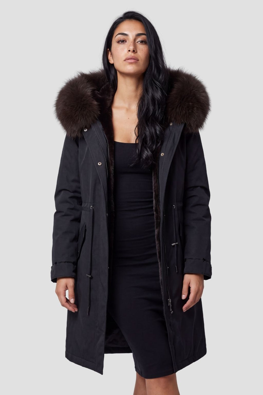 Parka fourrure femme marron Héritage fourrure