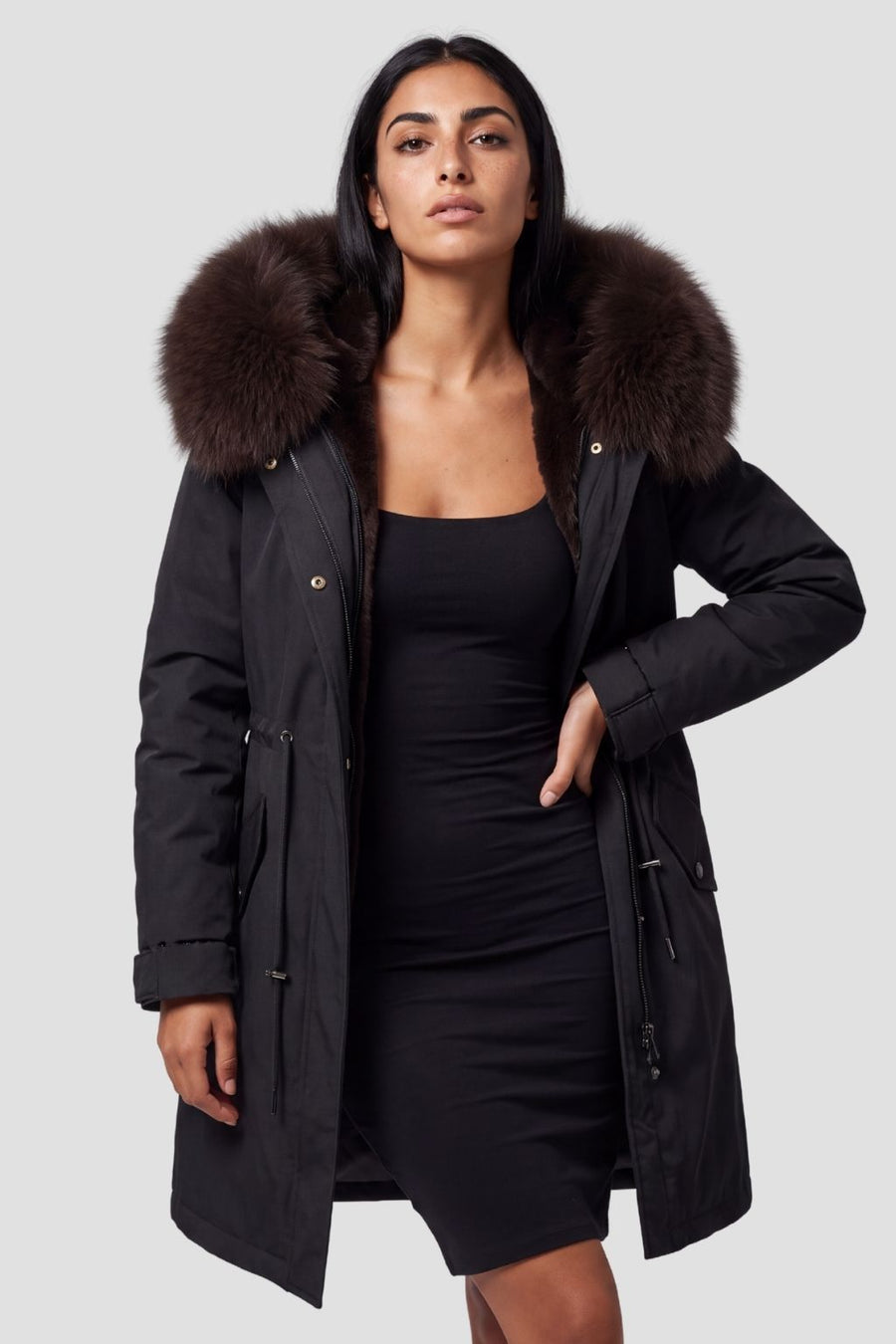 Parka fourrure femme marron Héritage fourrure