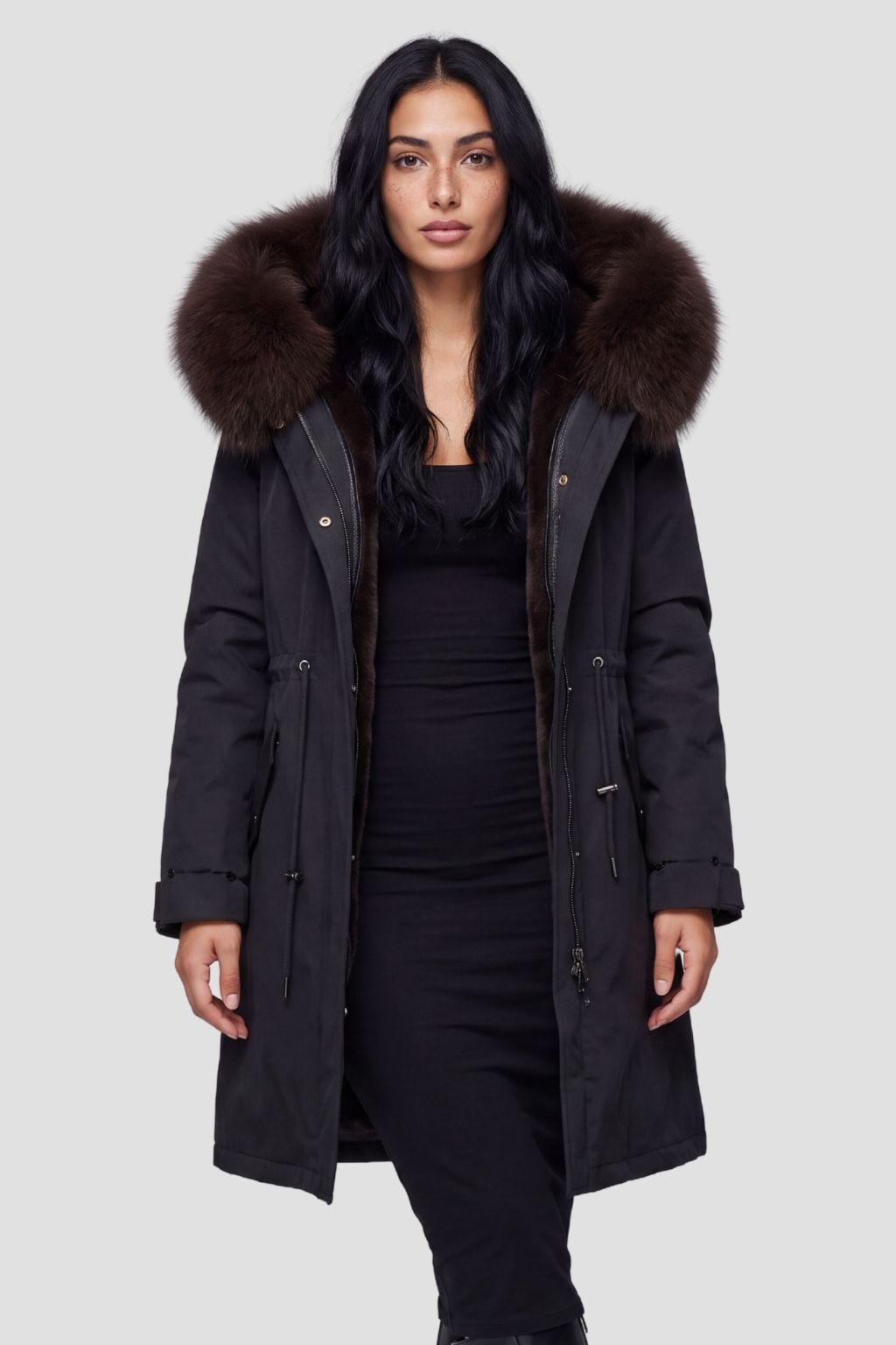 Parka fourrure femme marron Héritage fourrure