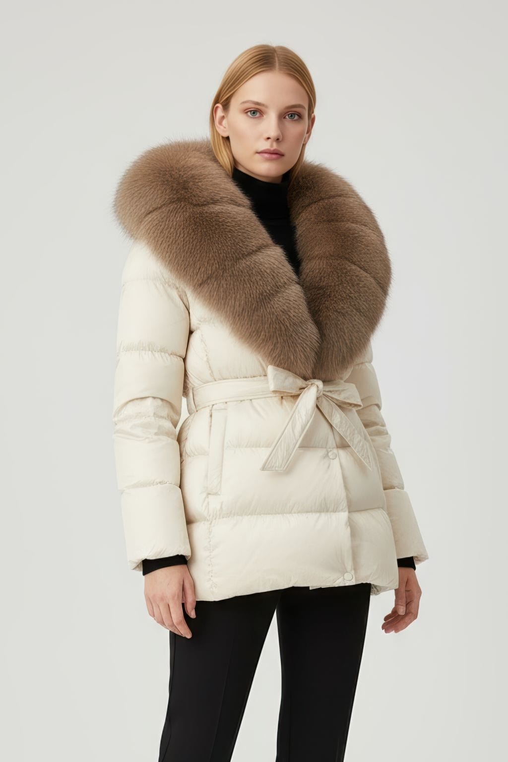 Parka fourrure femme nacré Héritage fourrure