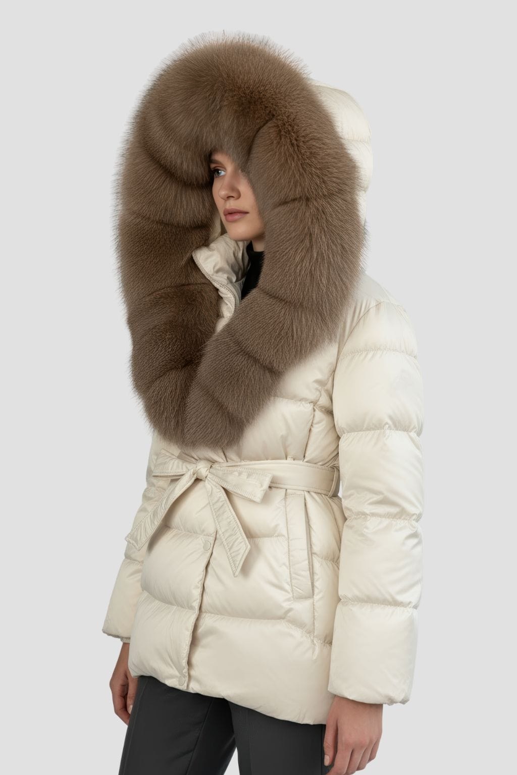 Parka fourrure femme nacré Héritage fourrure