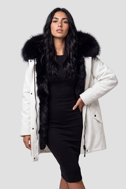 Parka fourrure femme nacré Héritage fourrure