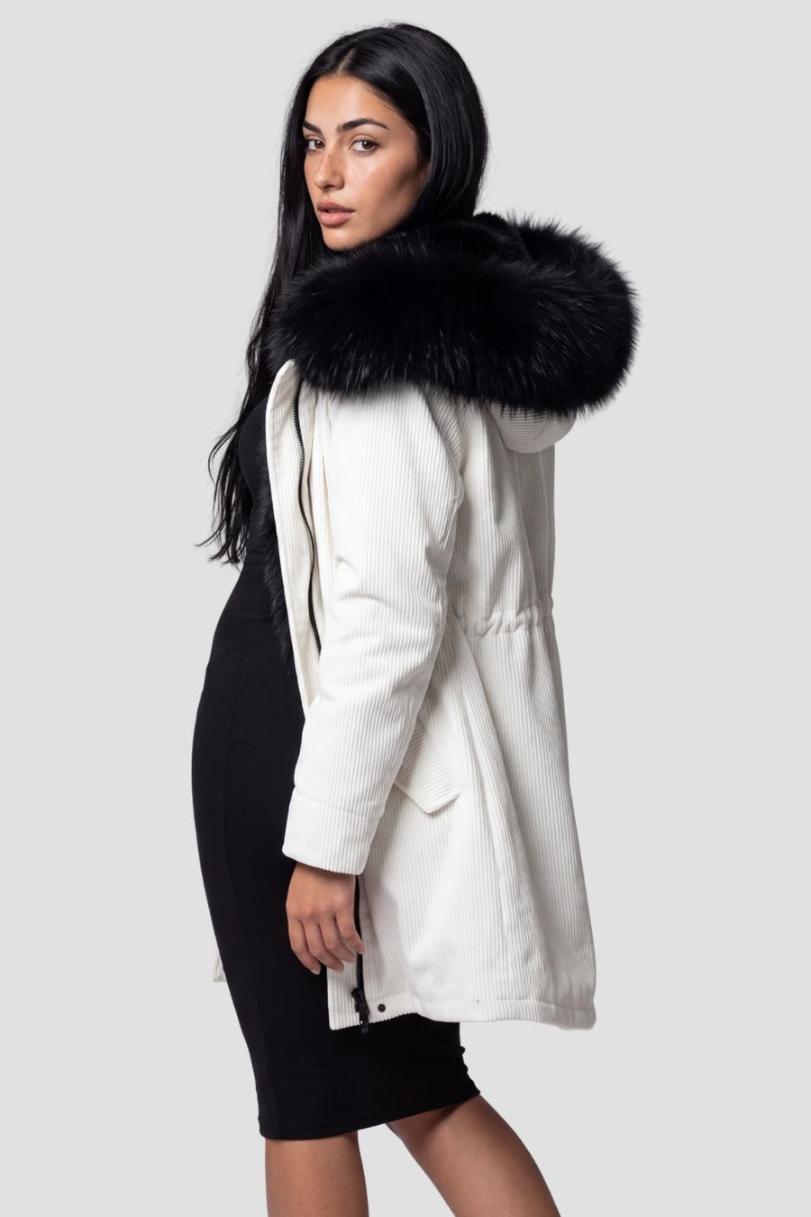 Parka fourrure femme nacré Héritage fourrure