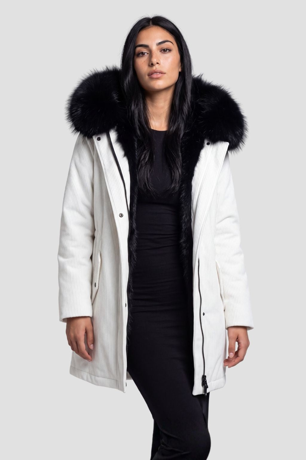 Parka fourrure femme nacré Héritage fourrure