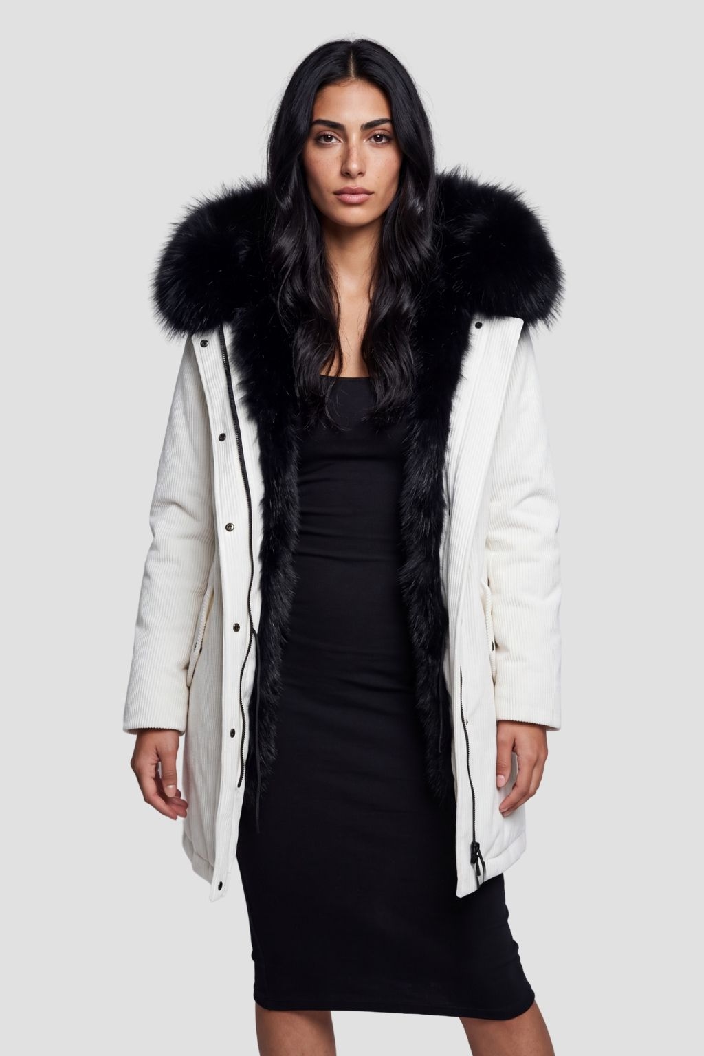 Parka fourrure femme nacré Héritage fourrure