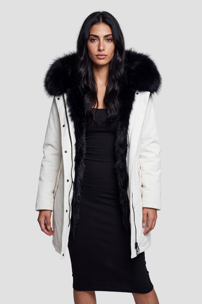 Parka fourrure femme nacré Héritage fourrure