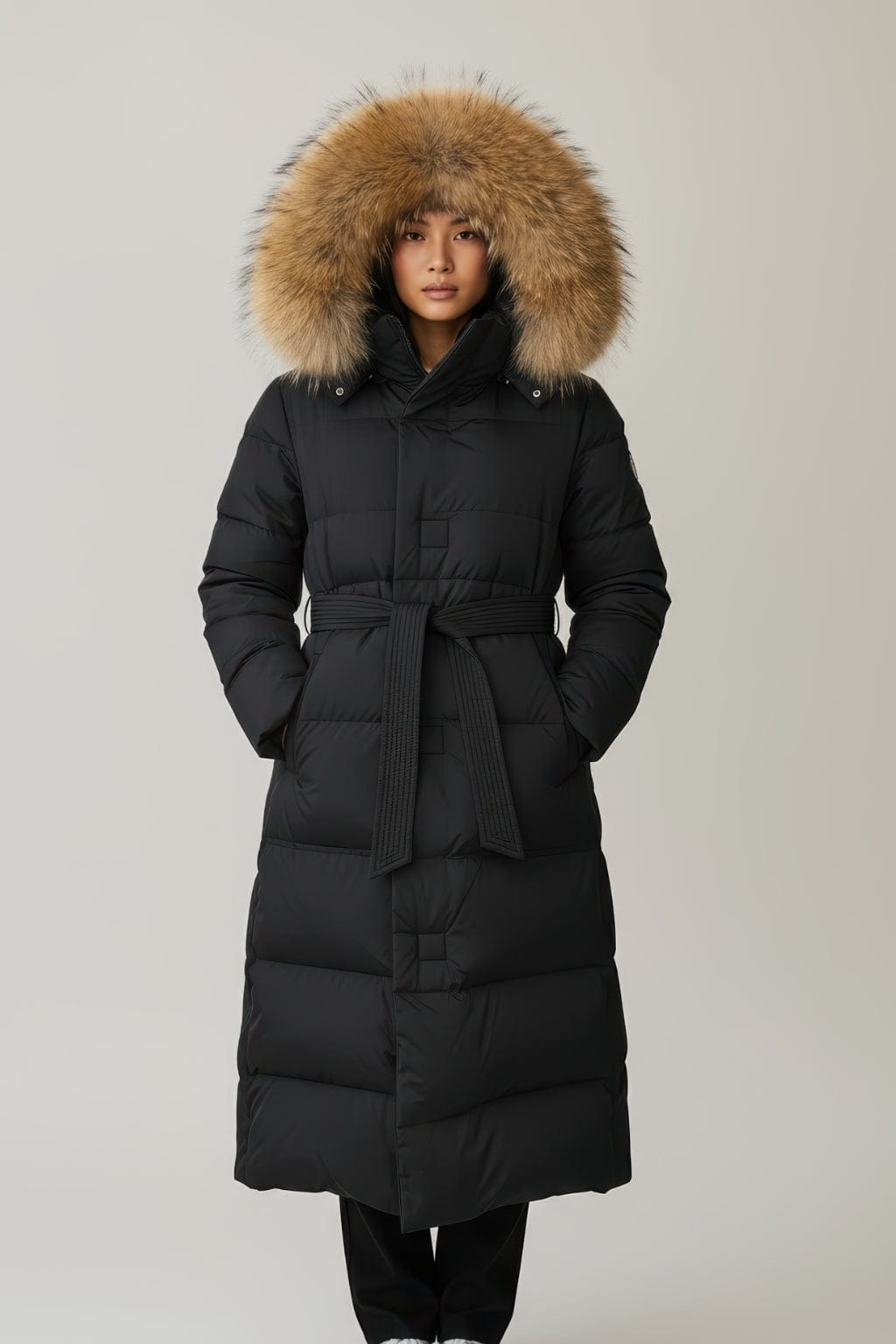 Parka fourrure femme noire Héritage fourrure