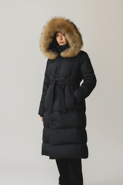 Parka fourrure femme noire Héritage fourrure