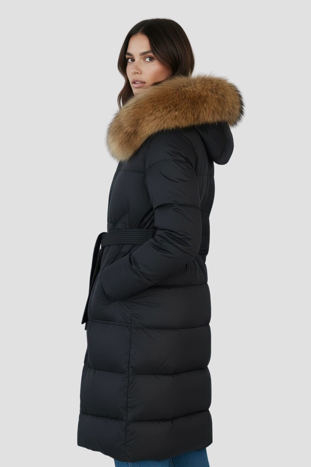 Parka fourrure femme noire Héritage fourrure