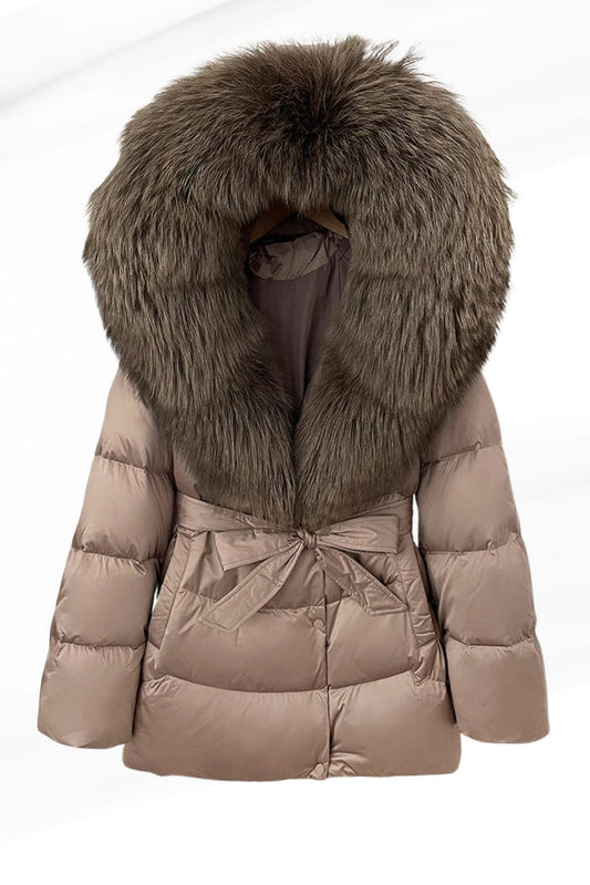Parka fourrure femme noisette Héritage fourrure