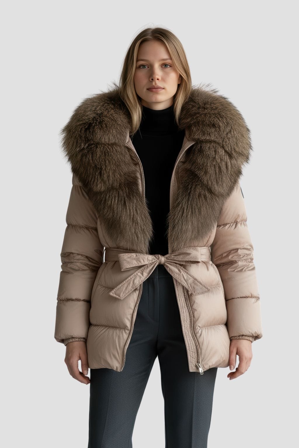 Parka fourrure femme noisette Héritage fourrure