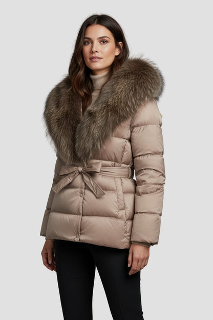Parka fourrure femme noisette Héritage fourrure