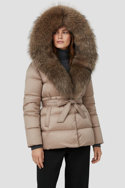 Parka fourrure femme noisette Héritage fourrure