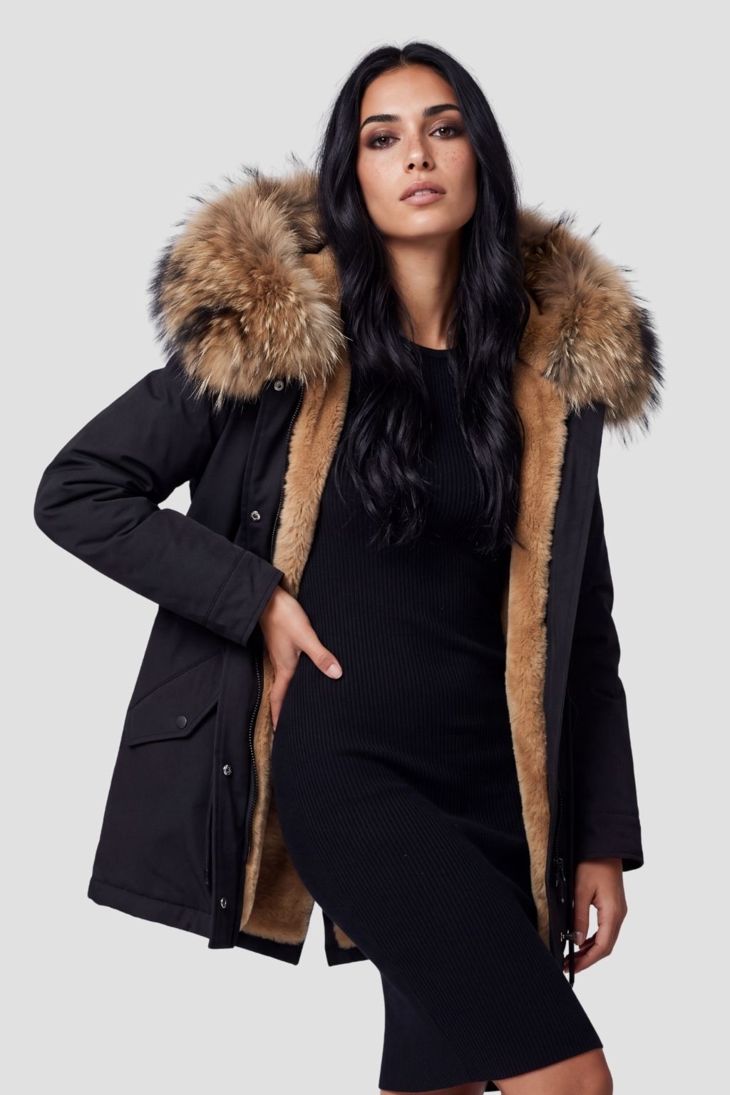 Parka fourrure femme raton laveur Héritage fourrure
