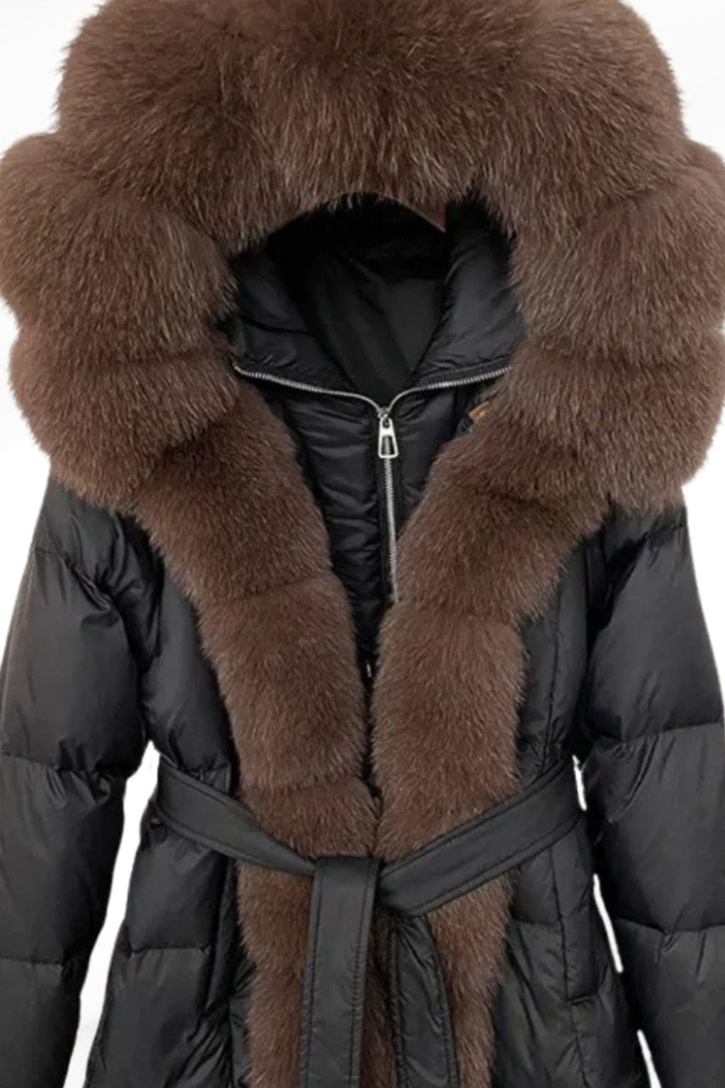 Parka fourrure femme taupe Héritage fourrure