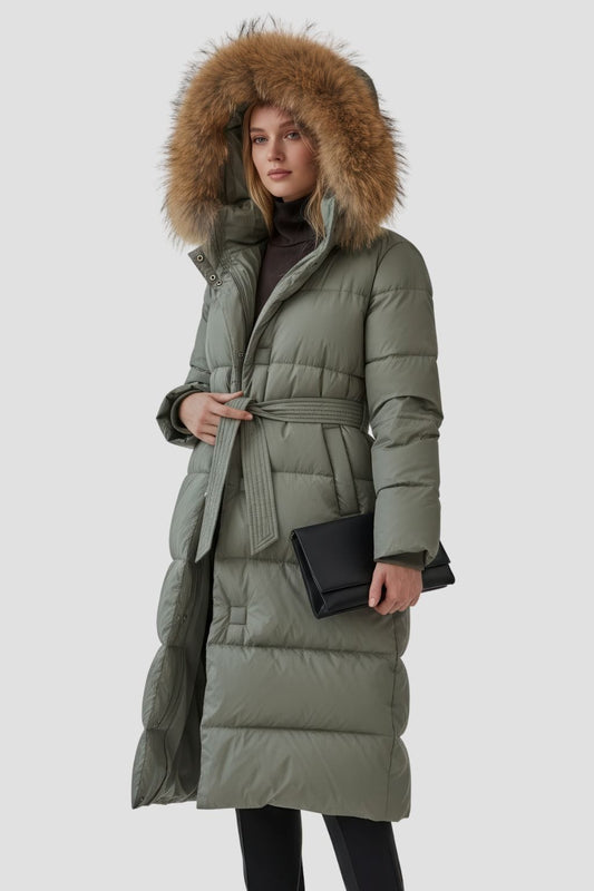 Parka fourrure femme vert kaki Héritage fourrure