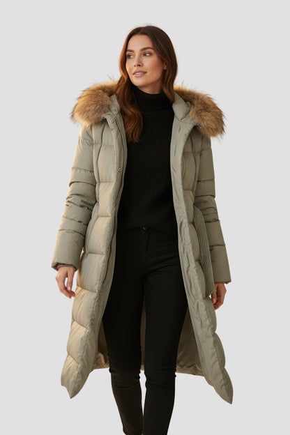 Parka fourrure femme vert kaki Héritage fourrure