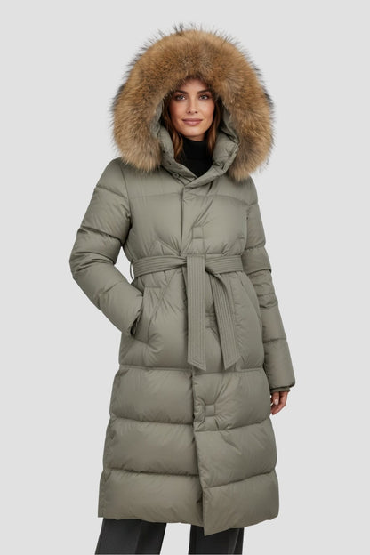Parka fourrure femme vert kaki Héritage fourrure