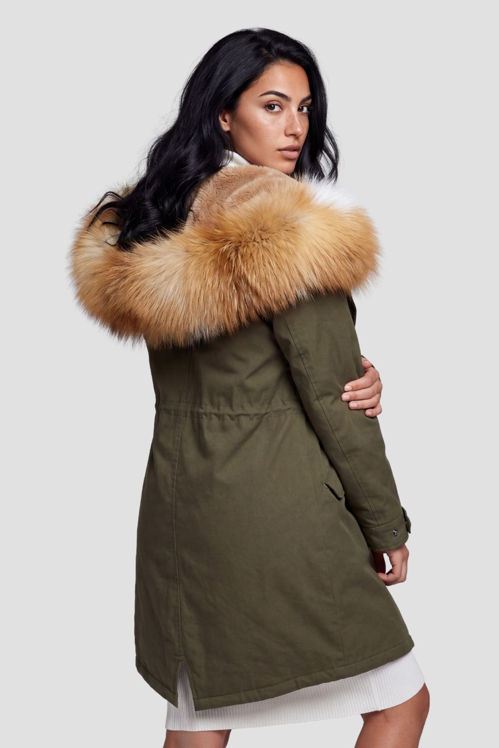 Parka fourrure femme vert kaki Héritage fourrure
