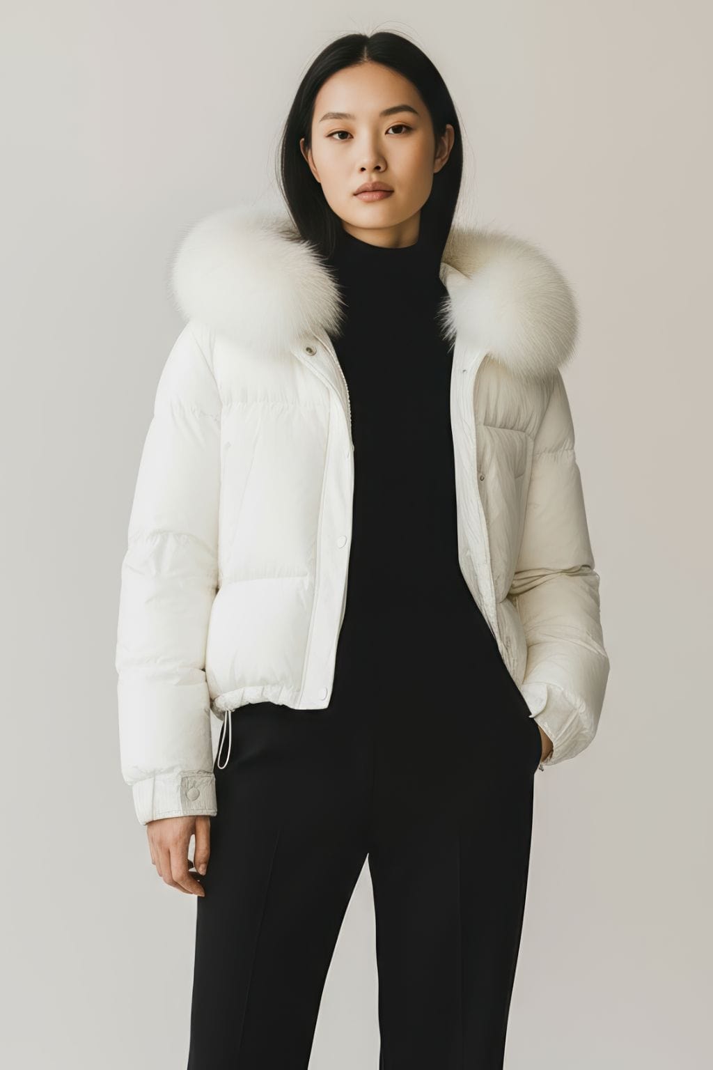 Parka imperméable en fourrure blanche Héritage fourrure