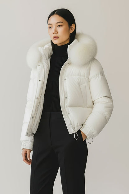 Parka imperméable en fourrure blanche Héritage fourrure