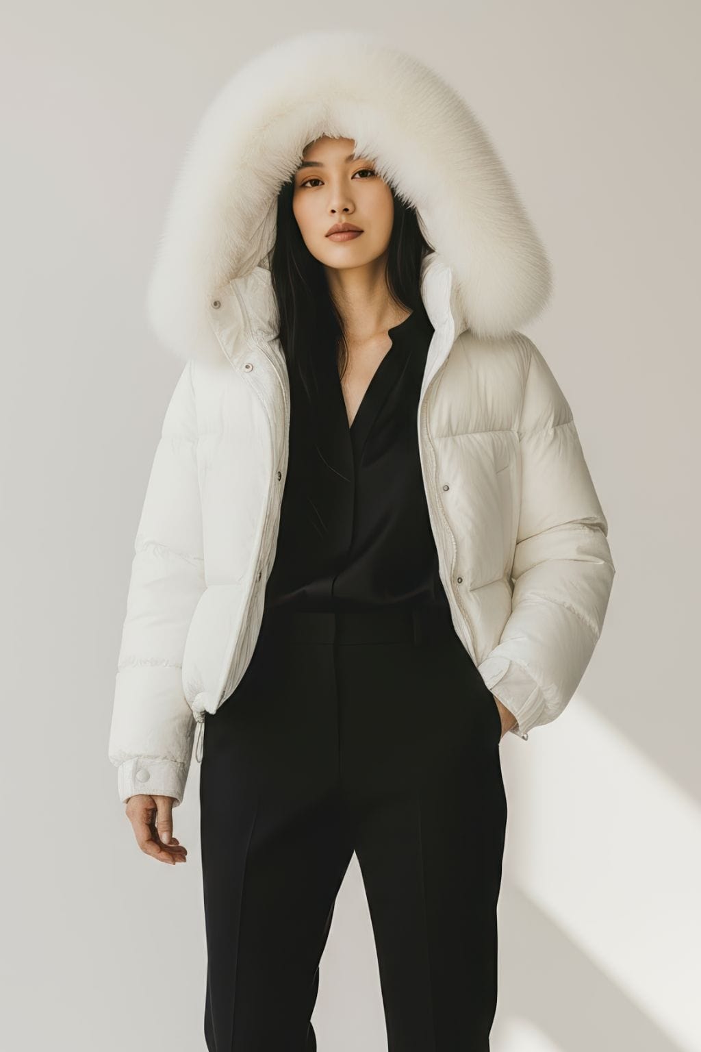 Parka imperméable en fourrure blanche Héritage fourrure