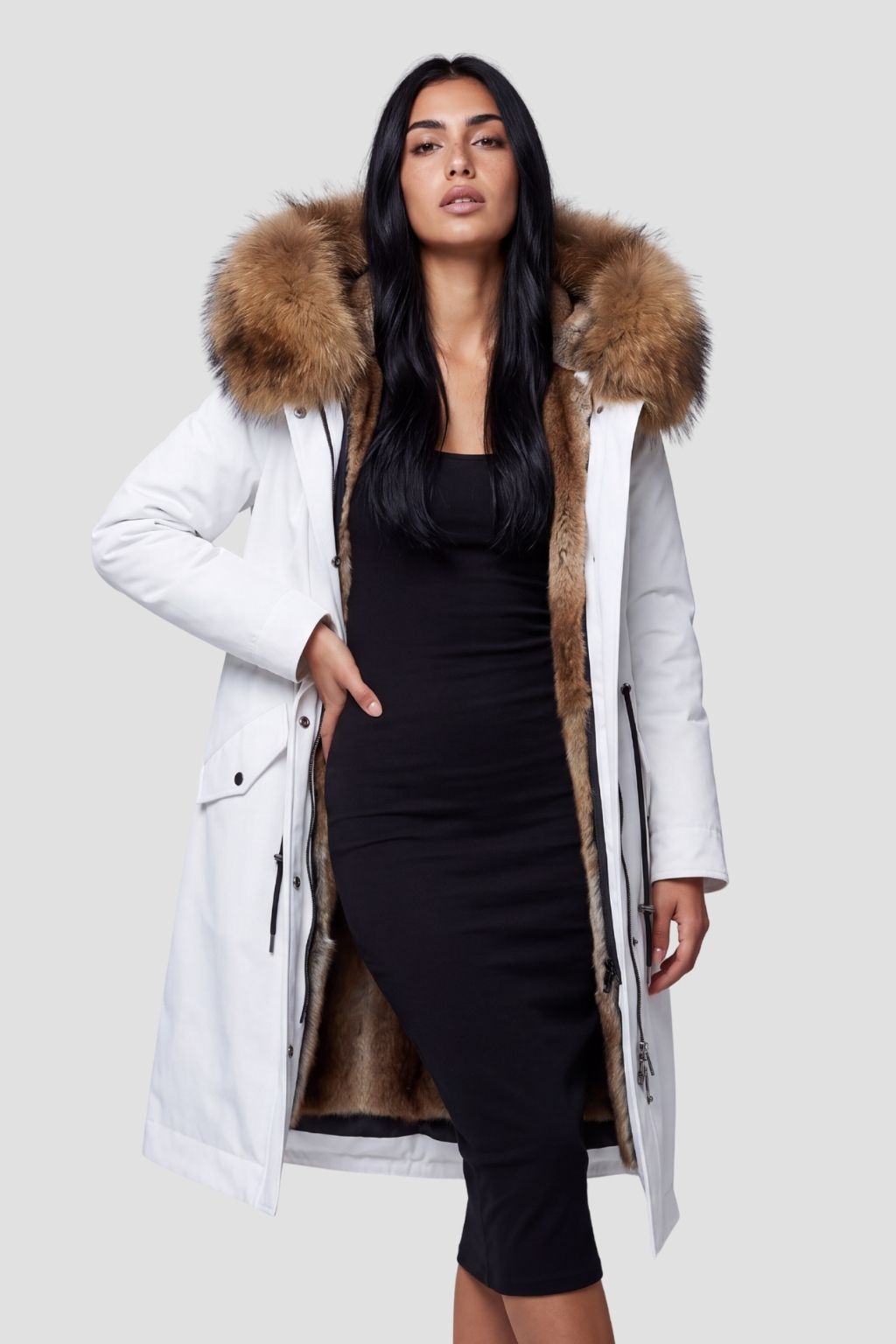 Parka imperméable en fourrure blanche Héritage fourrure