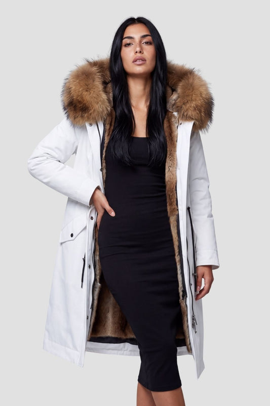 Parka imperméable en fourrure blanche Héritage fourrure