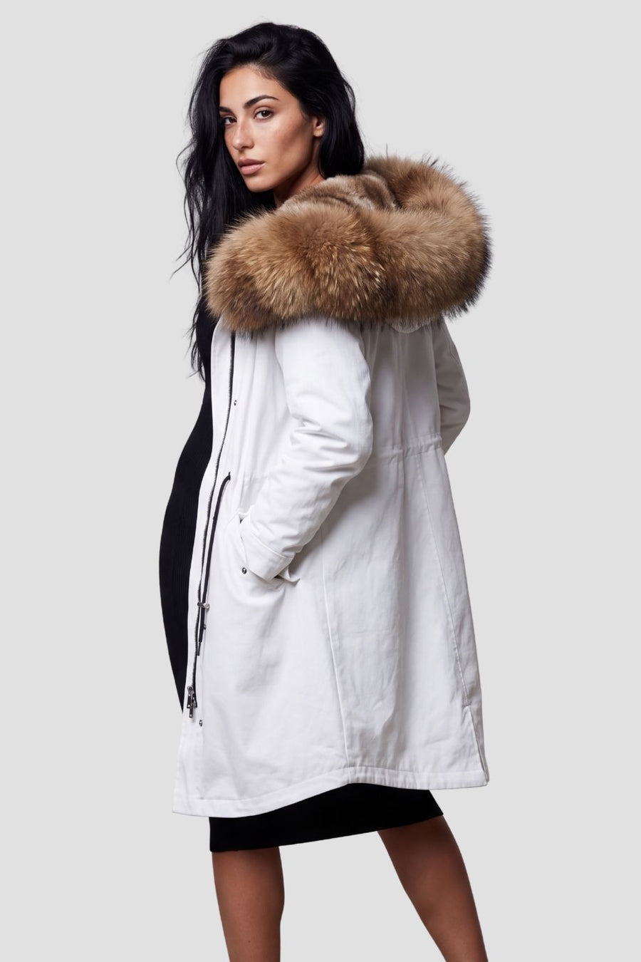 Parka imperméable en fourrure blanche Héritage fourrure