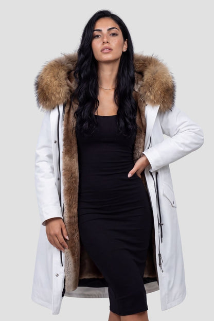 Parka imperméable en fourrure blanche Héritage fourrure