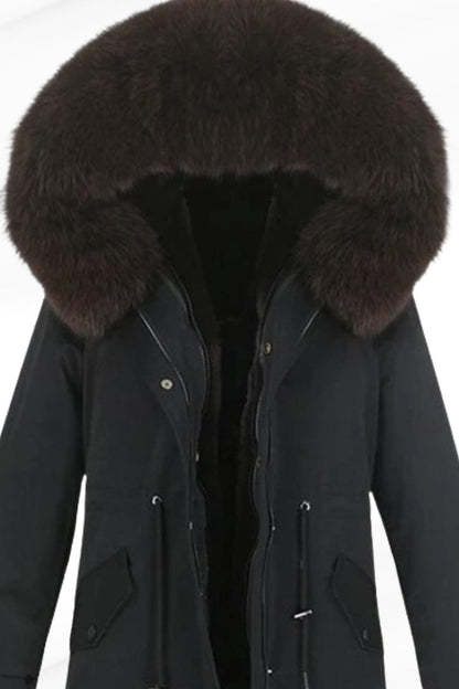 Parka imperméable en fourrure brune Héritage fourrure
