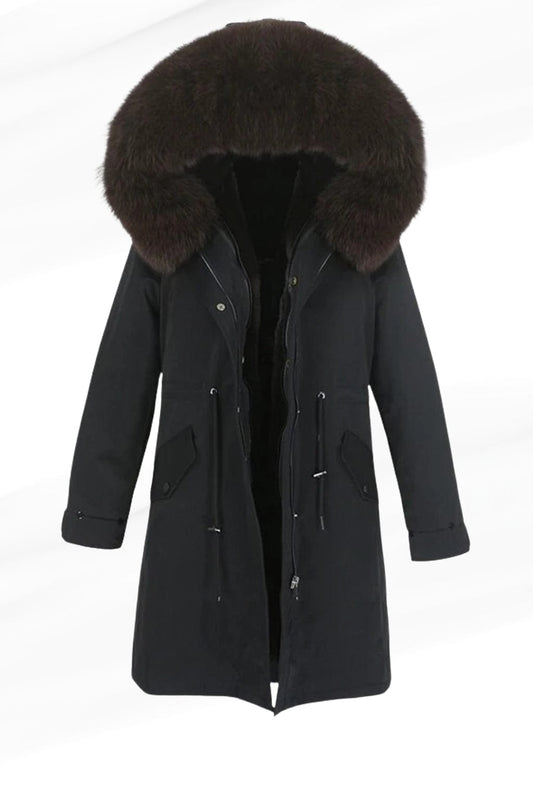 Parka imperméable en fourrure brune Héritage fourrure