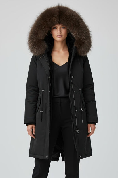 Parka imperméable en fourrure brune Héritage fourrure