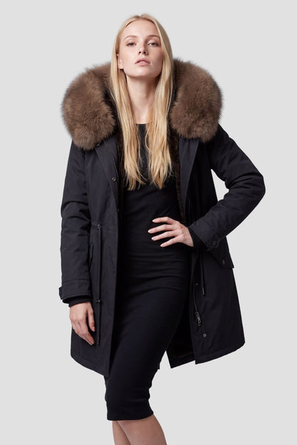 Parka imperméable en fourrure brune Héritage fourrure