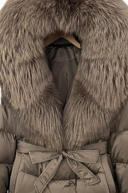 Parka imperméable en fourrure marron Héritage fourrure