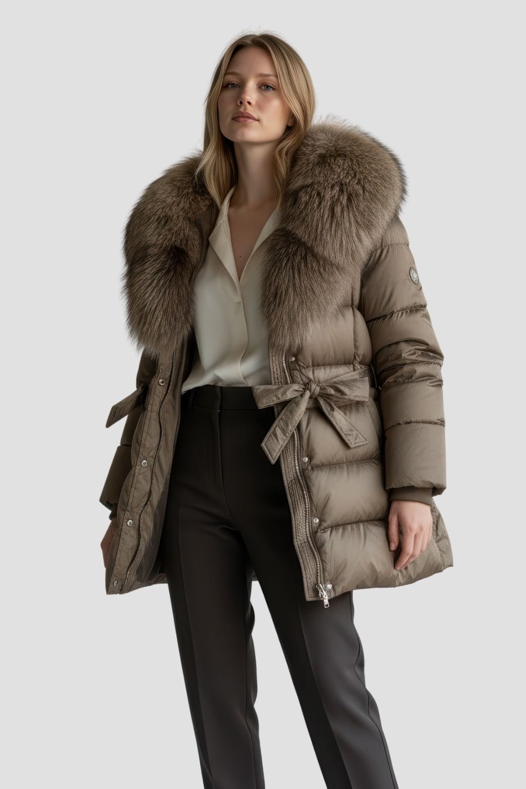 Parka imperméable en fourrure marron Héritage fourrure