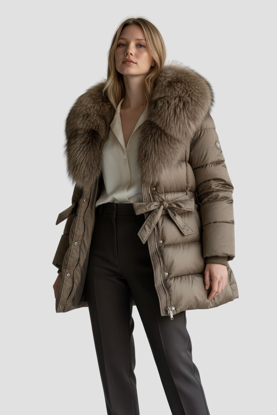 Parka imperméable en fourrure marron Héritage fourrure