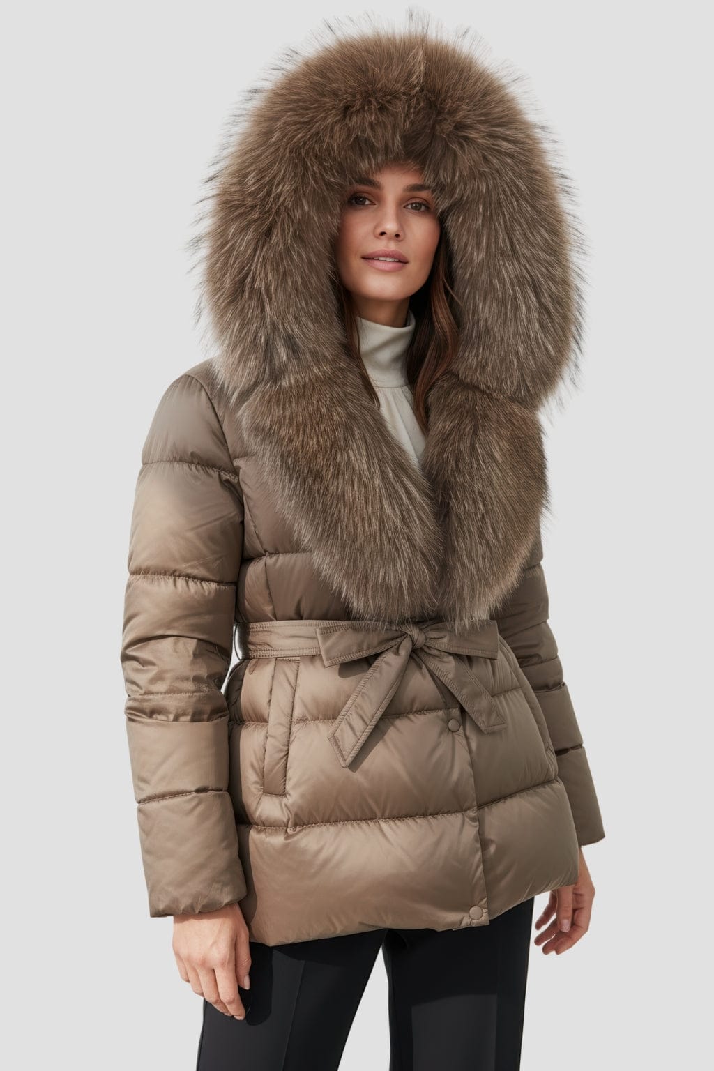 Parka imperméable en fourrure marron Héritage fourrure