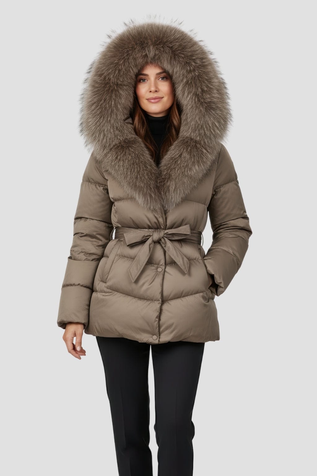 Parka imperméable en fourrure marron Héritage fourrure