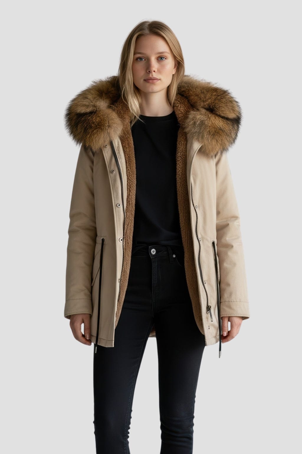 Parka imperméable en fourrure marron Héritage fourrure