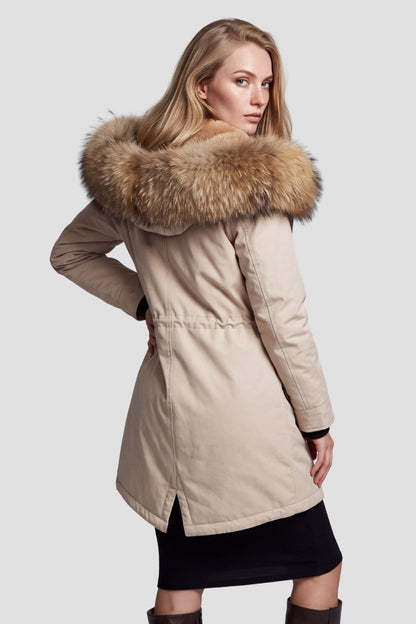 Parka imperméable en fourrure marron Héritage fourrure